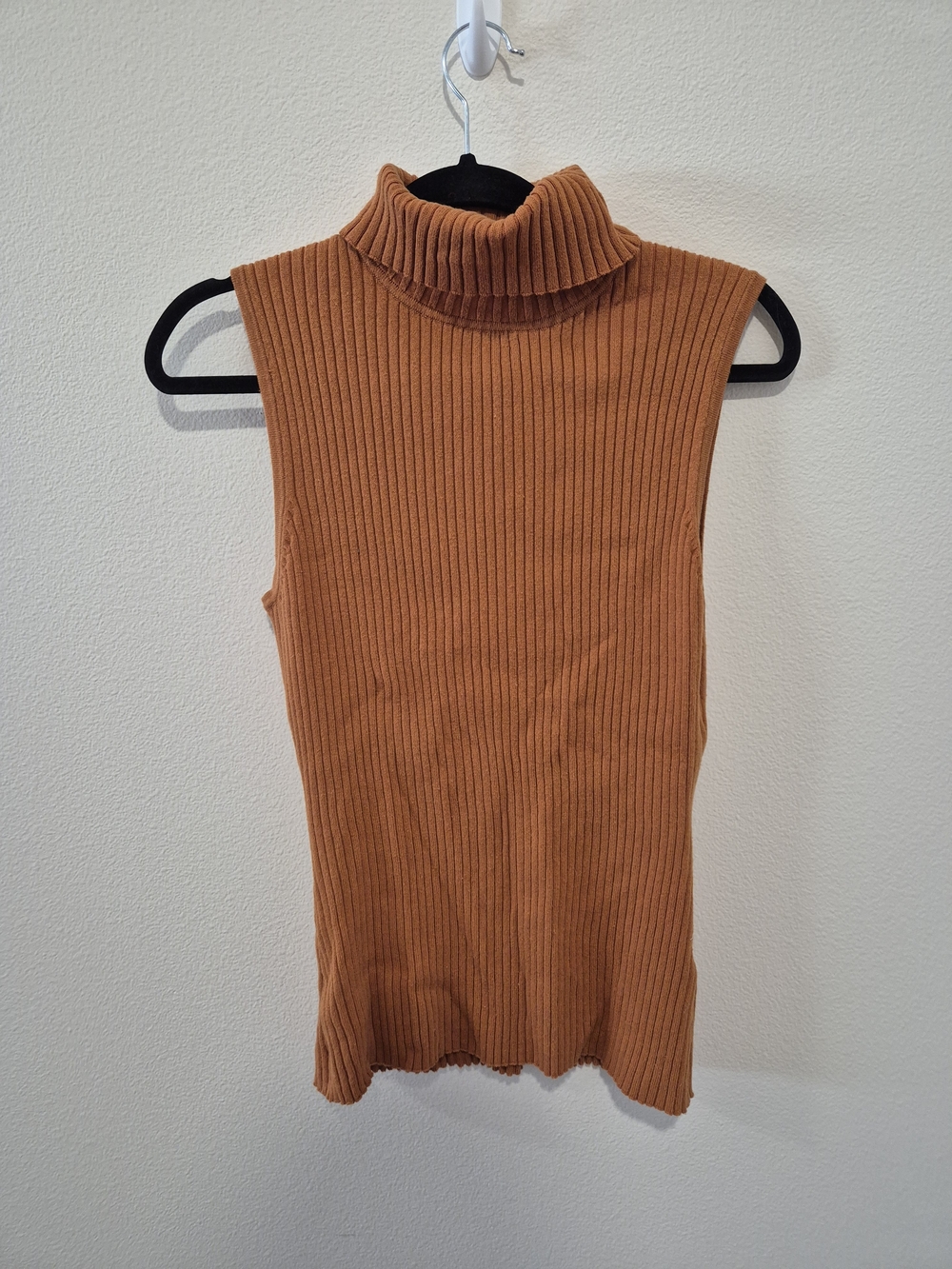 Chadwicks Ribbed Turtleneck Tank - Burnt Orange